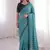 Viscose rangoli saree with floral embroidery & real mirror work border