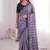 Viscose rangoli saree with floral embroidery & real mirror work border