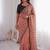 Viscose rangoli saree with floral embroidery & real mirror work border