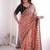 Viscose rangoli saree with floral embroidery & real mirror work border