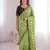 Viscose rangoli saree with floral embroidery & real mirror work border