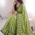 Viscose rangoli saree with floral embroidery & real mirror work border