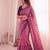 Viscose rangoli saree with floral embroidery & real mirror work border