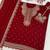 Red color embroideried faux georgette semi stitched salwar suit