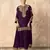 Purple color embroideried faux georgette semi stitched salwar suit