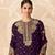 Purple color embroideried faux georgette semi stitched salwar suit