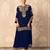 Blue color embroideried faux georgette semi stitched salwar suit