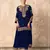 Blue color embroideried faux georgette semi stitched salwar suit