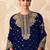 Blue color embroideried faux georgette semi stitched salwar suit