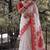 Durga puja special bengali silk blend saree in red & white combination