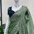 Olive Color Embroidery work  chiffon saree 