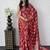 Red Color Mirror Work  Satin Silk Saree