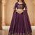 Wine Womens Lehenga Choli with Embroidered Dupatta