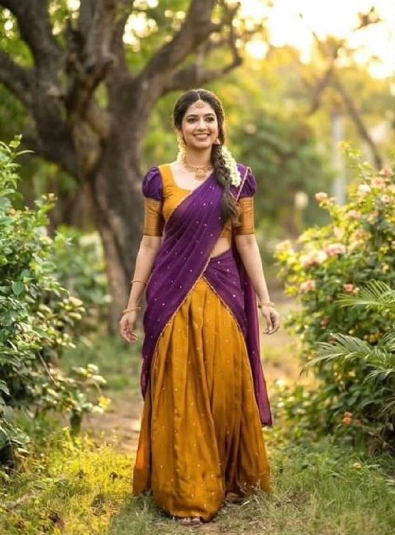 Wine Womens Festive Season Lehenga Choli Set