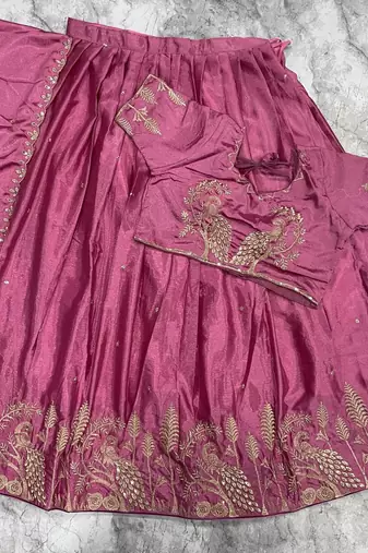 Pink Womens embroidered designer Lehenga Choli Set