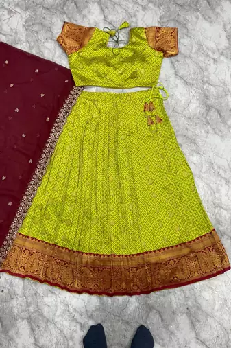 Parrot Green Womens embroidered designer Lehenga Choli Set