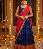 Blue Stylist South style Lehenga Choli Set