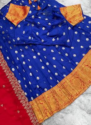 Blue Stylist South style Lehenga Choli Set 3