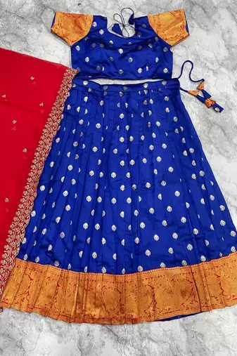 Blue Stylist South style Lehenga Choli Set