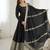 Women black chinon silk thread sequin anarkali suit