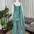 Women sky blue fendy silk thread sequin palazzo suit