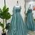 Women sky blue fendy silk thread sequin anarkali suit