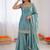 Women turquoise fendy silk thread with mirror work palazzo suit