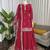 Women pink chinon silk thread sequin palazzo suit