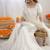 Women off white crepe silk thread sequin palazzo suit