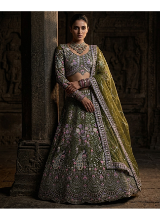 MAHENDI EMBROIDERY lehenga CHOLI 2