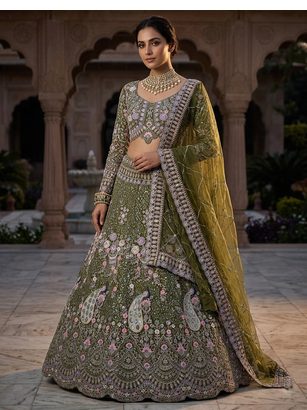 MAHENDI EMBROIDERY lehenga CHOLI 3