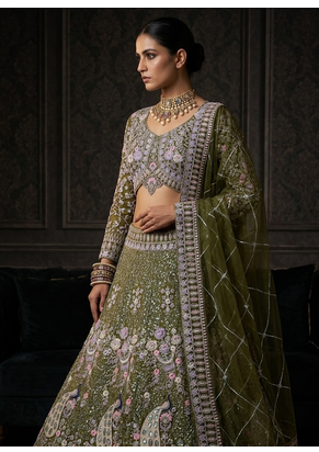 MAHENDI EMBROIDERY lehenga CHOLI 4