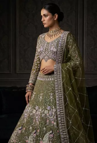 MAHENDI EMBROIDERY lehenga CHOLI