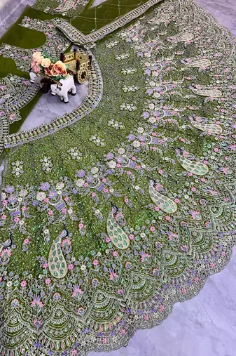 MAHENDI EMBROIDERY lehenga CHOLI