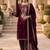 Women wine roman silk thread sequin salwar suit