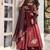 Women maroon fendy silk thread sequin palazzo suit