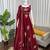 Women maroon fendy silk thread sequin palazzo suit