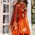 Women orange fendy silk thread sequin palazzo suit