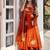 Women orange fendy silk thread sequin palazzo suit
