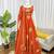 Women orange fendy silk thread sequin palazzo suit