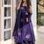 Women violet fendy silk thread sequin palazzo suit