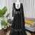 Women black georgette thread sequin palazzo suit