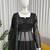 Women black georgette thread sequin palazzo suit