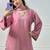 Women light pink crepe silk thread sequin farshi salwar suit