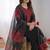 Women black reyon cotton thread work salwar suit