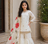 off white embroidered silk girls sharara set