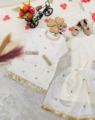 off white embroidered silk girls sharara set 4