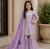 lavender embroidered silk girls sharara set