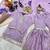 lavender embroidered silk girls sharara set