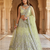 GREEN BUTTERFLY NET PARTY WEAR EMBROIDERY LEHNGHA CHOLI 